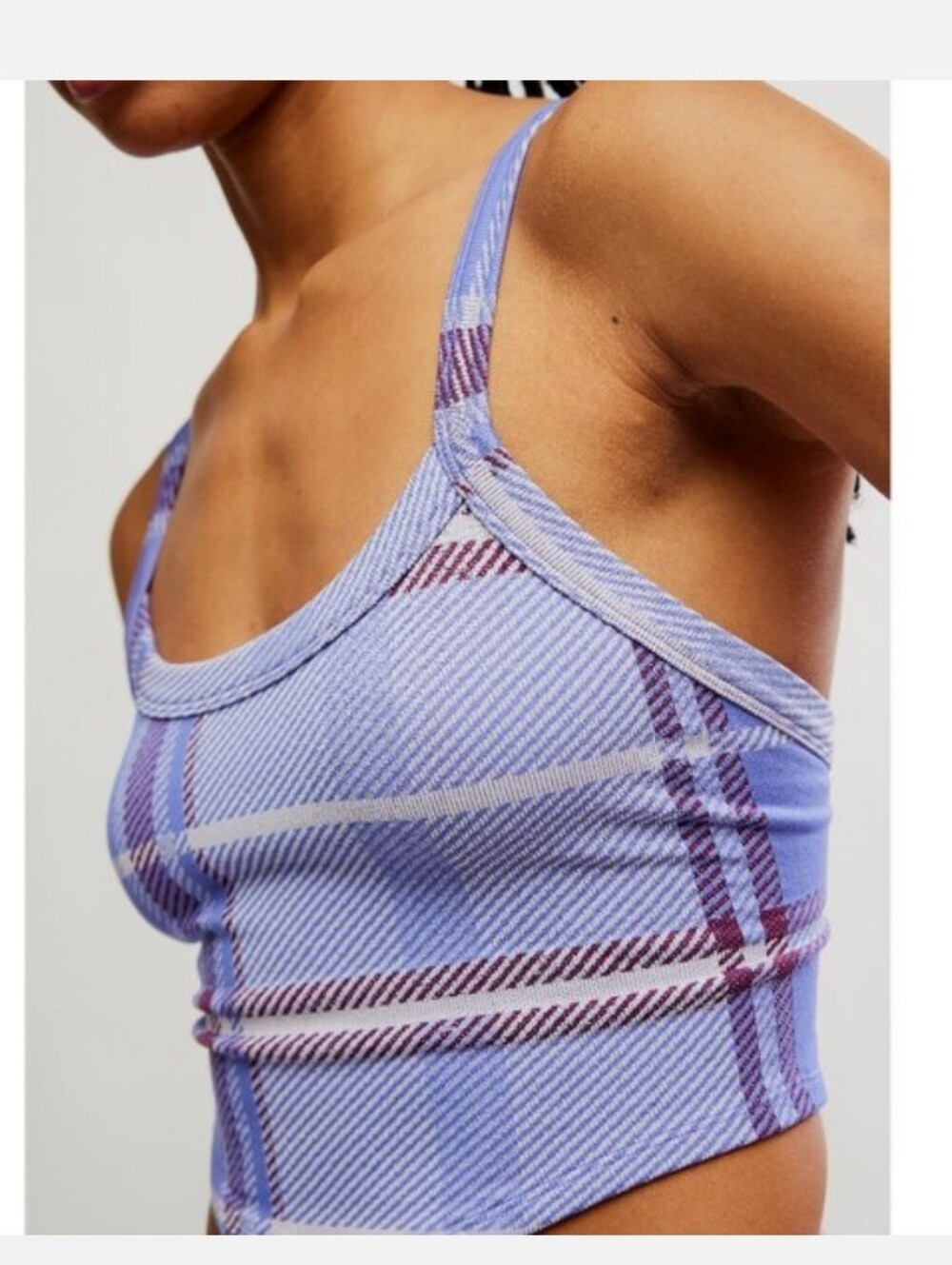 NEW! Free People Movement Plaid Tank, Size M/L - Picture 3 of 7
